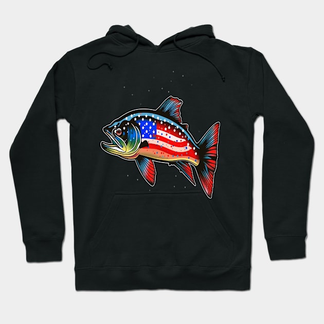 Patriotic Trout Hoodie by JH Mart